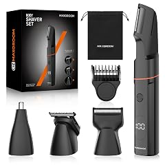 MAXGROOM Manscape Body Hair Trimmer for Men Waterproof Pubic Groin Ball Shaver No-Nick Mens Electric Grooming Kit with
