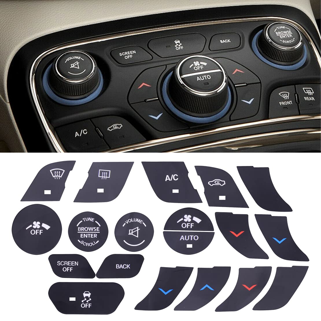 Car Dashboard Button Decal AC Climate Control Button Repair Stickers ...