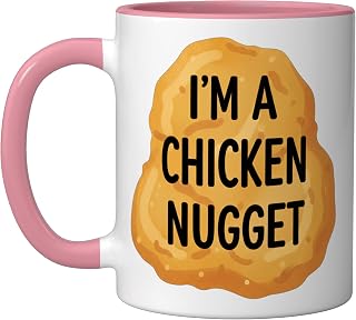 Chicken, I'm A Chicken Nugget Nugget Pride Ceramic Mug, Pink/White