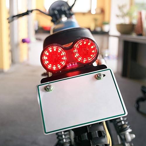 Miniatura 6 de Bobber Cafe Racer ATV Chopper Luz trasera LED Integrada Correr Lámpara de señal de giro Soporte de placa de matrícula Lámpara trasera
