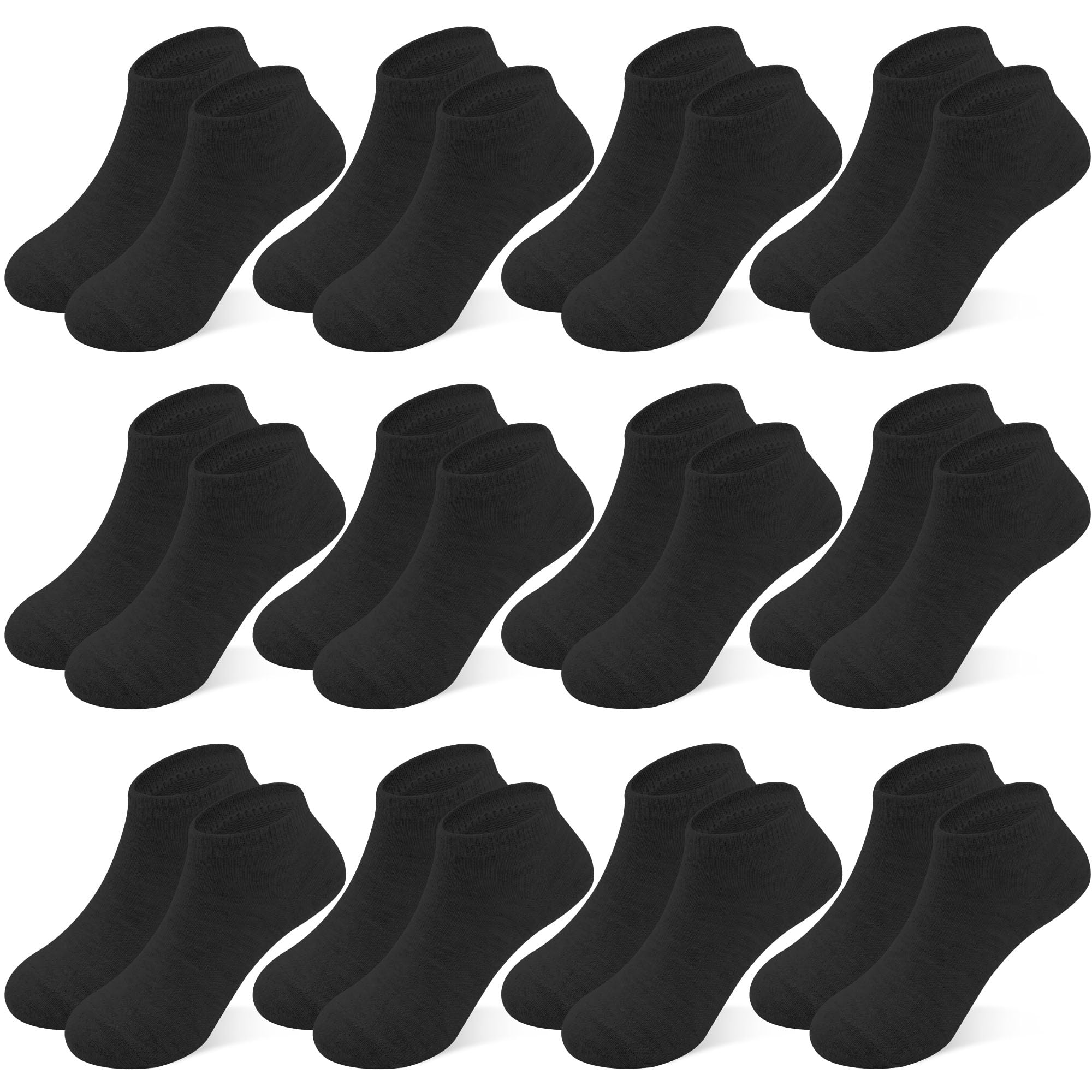 12 Pairs Boys Low Cut Ankle Socks, Kids School Socks 1-14 Years