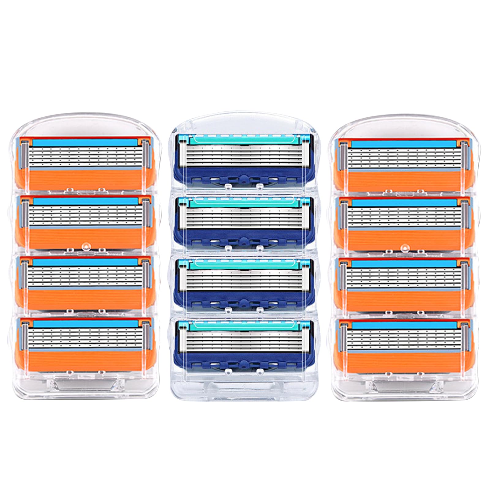 Wisfunlly Razor Blades Refills, 12Pcs Razor Blades Razor Blade Shaving for Men Compatible with Gillette Fusion 5,5 Layer Face Razors Blades for Men Father Boyfriend Home Office Use