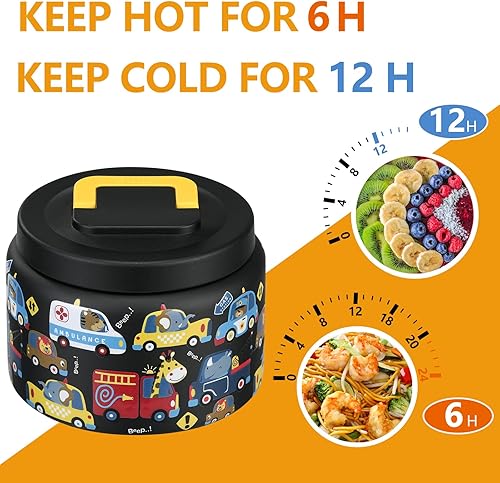 Miniatura 3 de Termo de 8 onzas para niños para comida caliente, al vacío, sopa térmica, aislada, contenedor de almuerzo, termo de alimentos para la escuela,