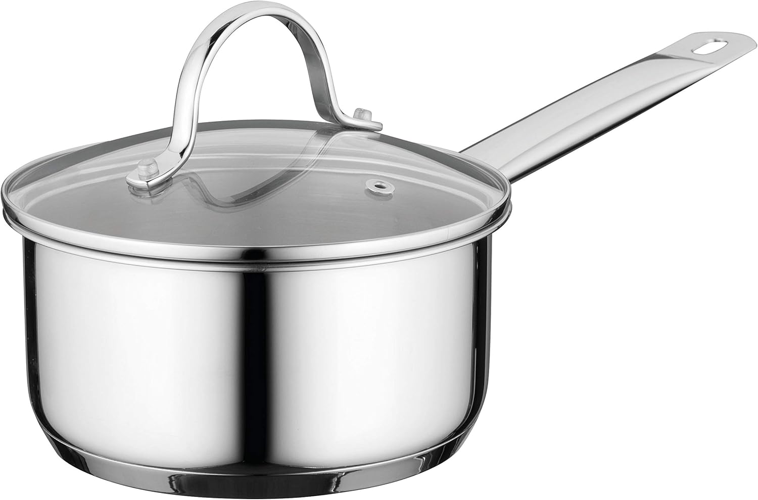 Essentials 12Pc Comfort Cookware Set, 18/10 Stainless Steel, Glass Lids, Induction Cooktop Ready, 3-Layer Base