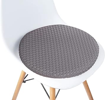 Big Hippo Chair Cushion Non Slip Kitchen Dining Chair Pad Round Seat Cushion with Machine Washable Cover - Gray