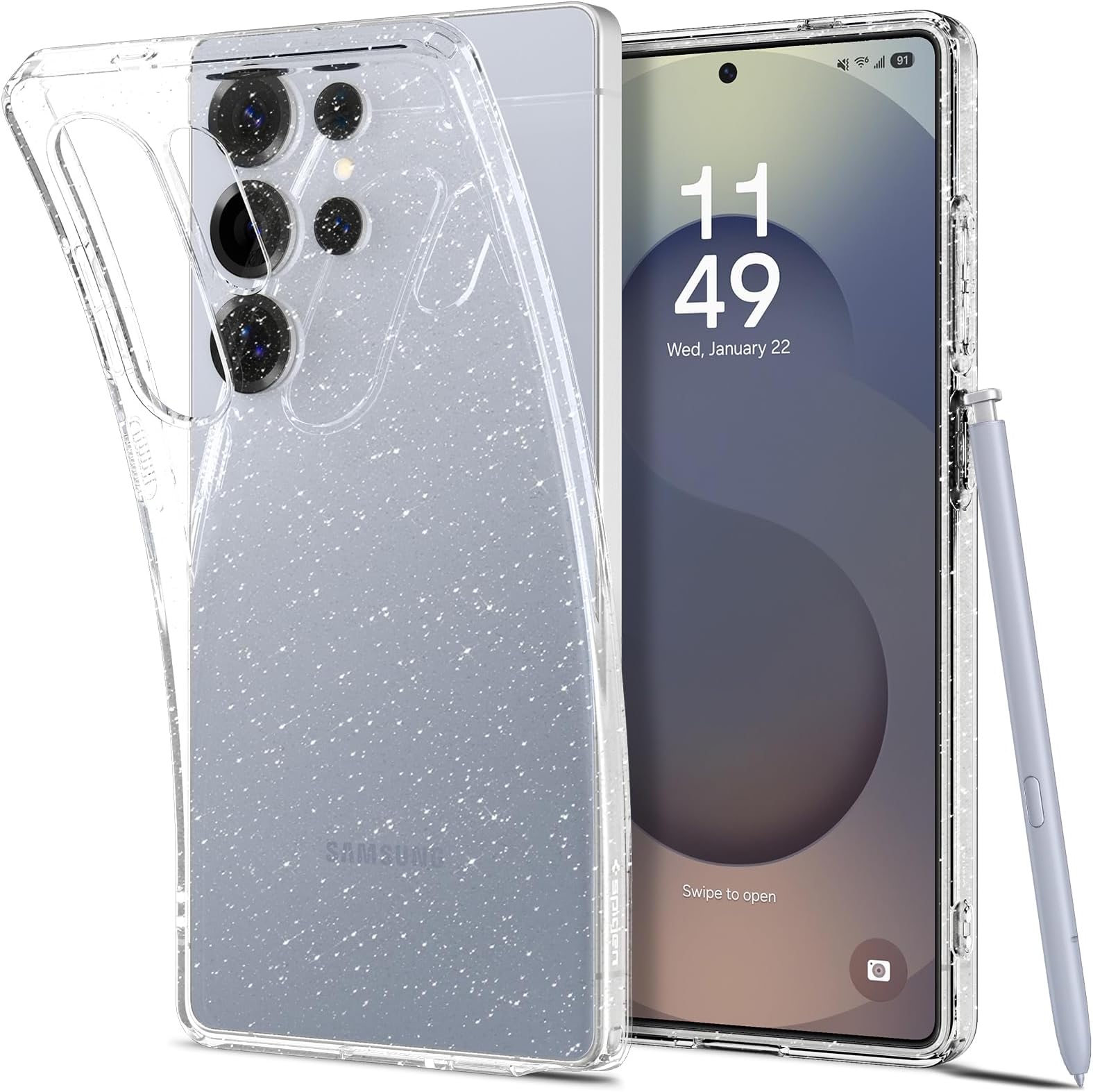 - Spigen Liquid Crystal Glitter | Samsung Galaxy S25 Ultra Case [Transparent] [Flexible] [Air Cushion Protection] Galaxy S25 Ultra Back Cover | TPU - Crystal Quartz
