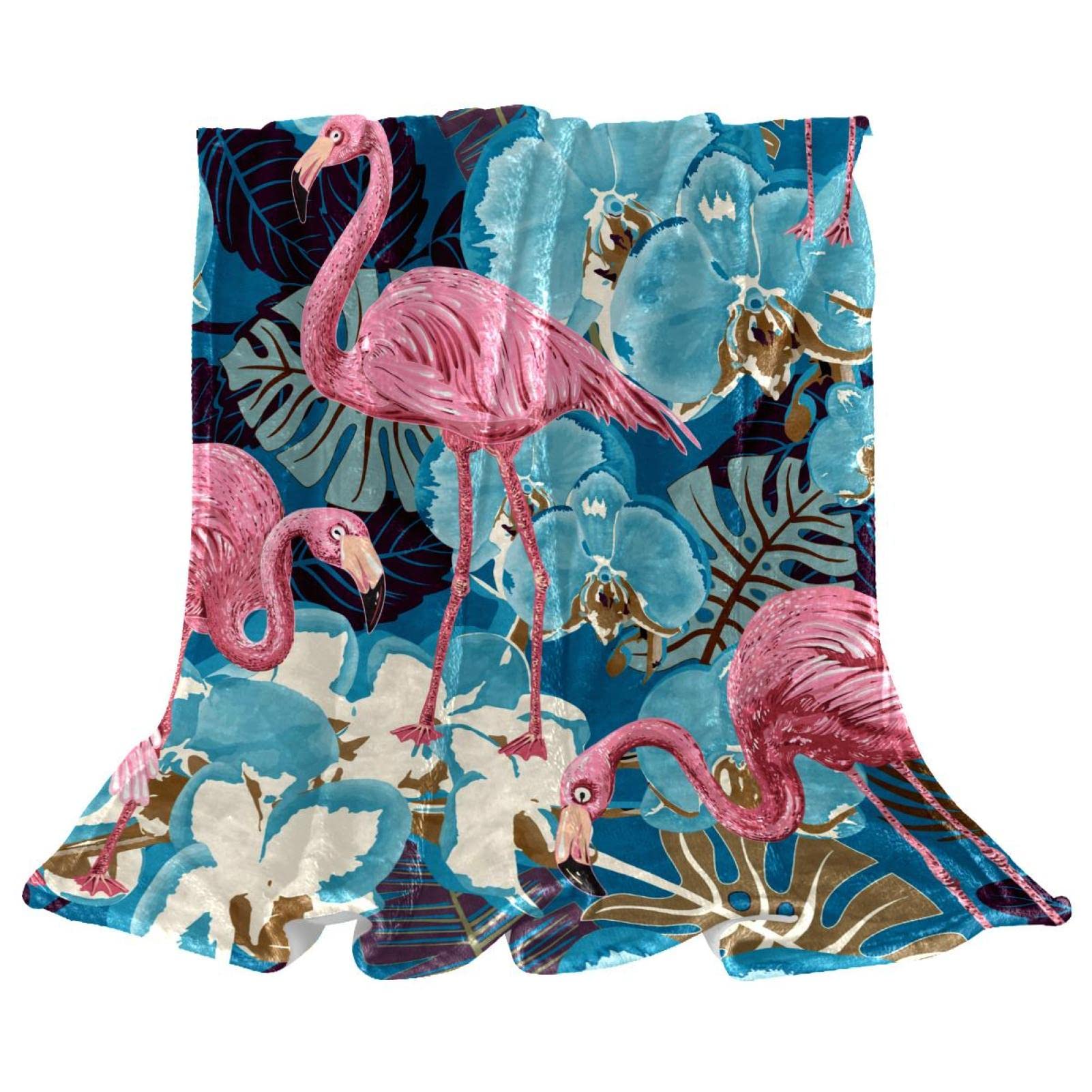 Couvre-lit flamant rose de la jungle bleue pour enfants lit douillet et moelleux