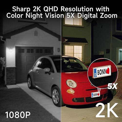 Miniatura 5 de ELECCTV Cámaras de seguridad WiFi 5G2.4G inalámbricas para exteriores, cámaras WiFi alimentadas por batería 2K con detección de movimiento AI,