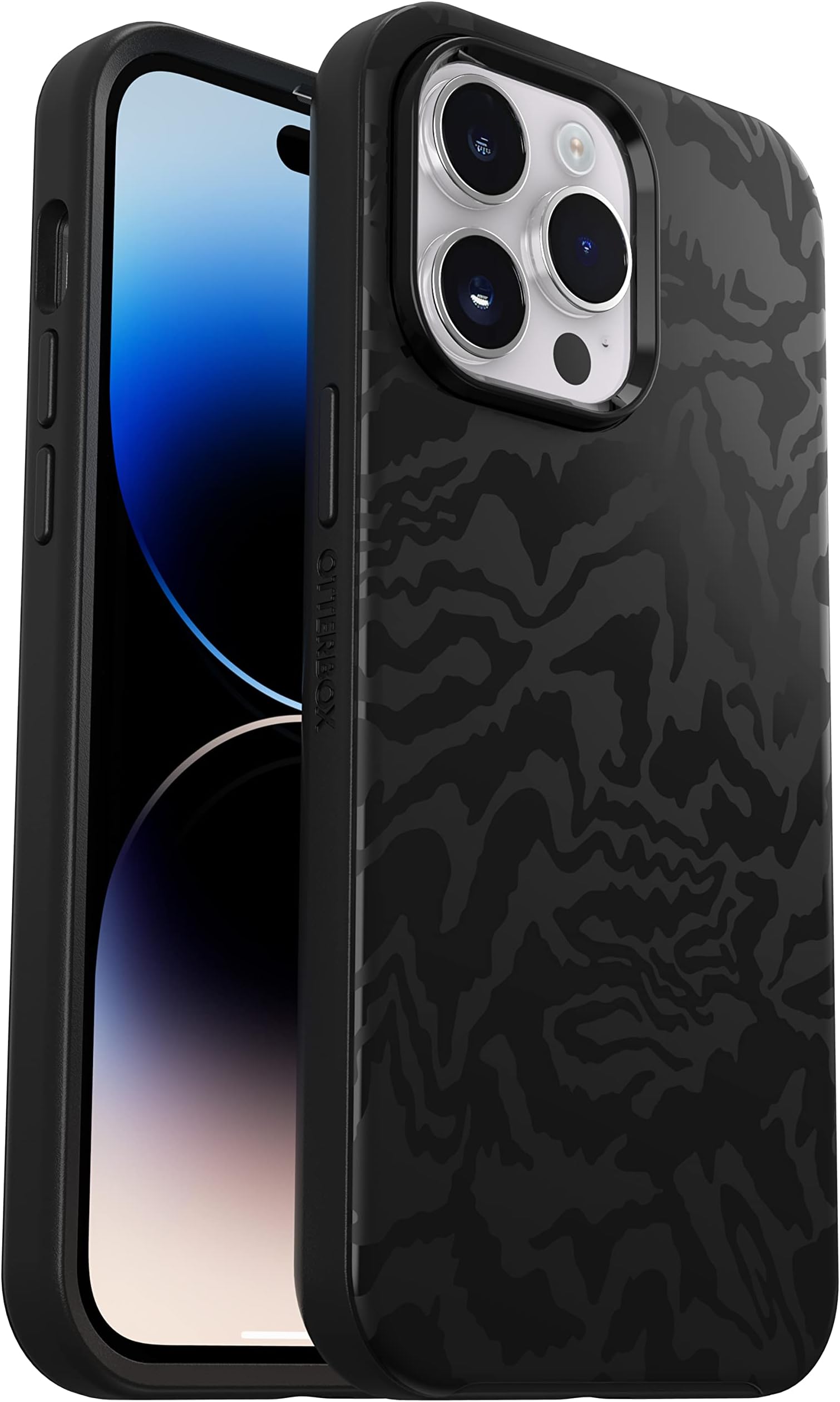 OtterBox Symmetry Series Series+ Graphics Antimicrobial Case with MagSafe for iPhone 14 Pro Max (ONLY) - Rebel (Black)