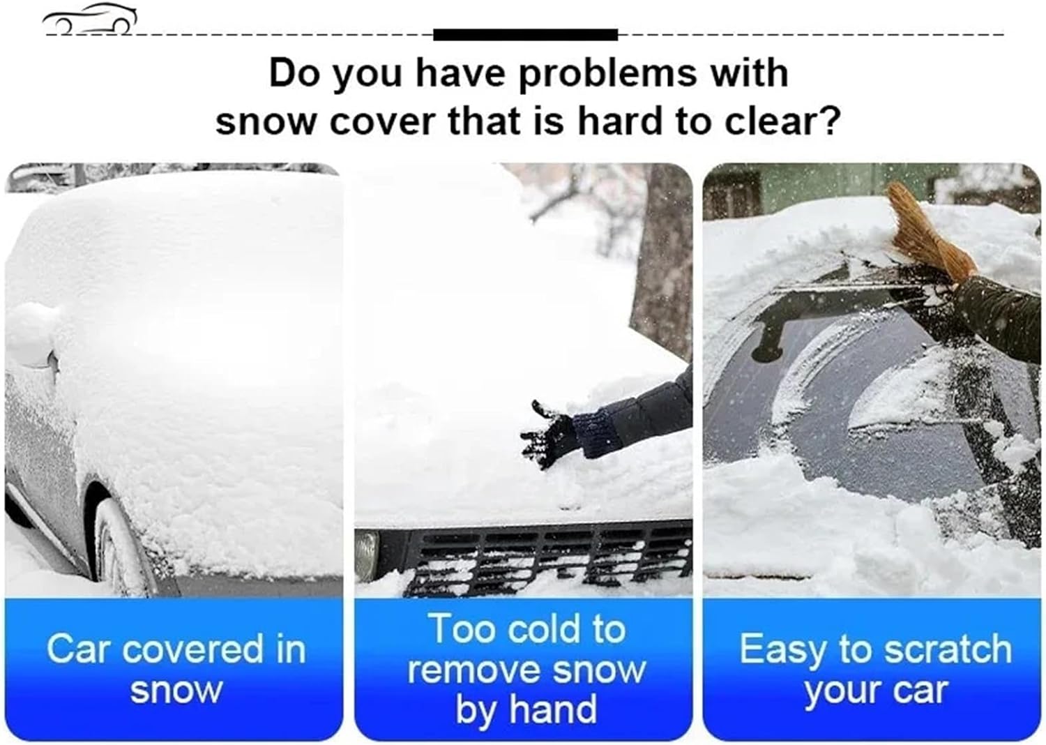 Extendable Detachable Snow Shovel Ice Scraper Brush for Windshield Winter Cleaning Tool