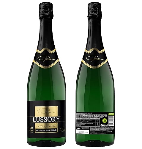 Miniatura 5 de Lussory Vino espumoso Brut desalcoholizado 0.0% sin alcohol burbujeante de España, bajo en calorías, bajo en azúcar, halal (25.4 fl oz, 1 botella)