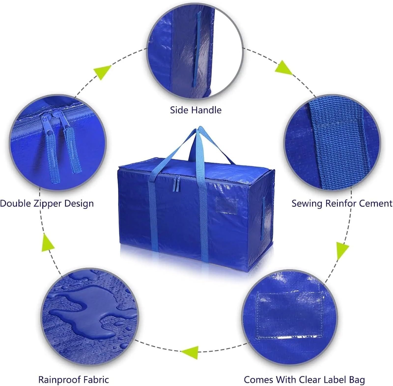 Borsa per Cuscini da Esterno Borsoni portaoggetti Resistenti con Cerniere e Manici robusti, Borse da imballaggio for traslochi, Viaggi, Campeggio, Risparmio di Spazio(2pcs)