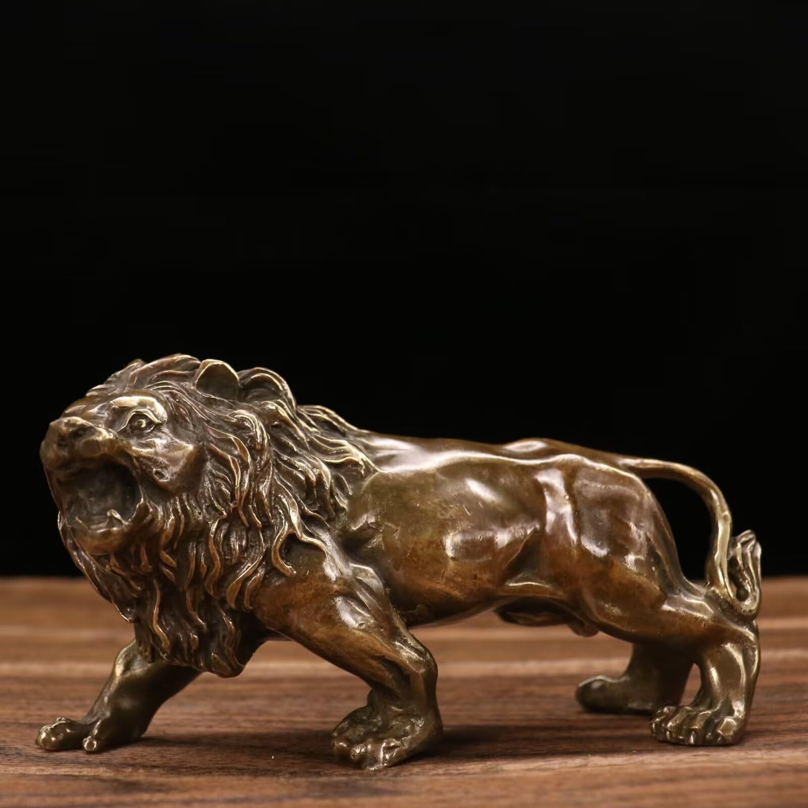 Dytartzx Pure Copper Lion Statue, King of The Jungle, Home Decoration, Wealth Attraction, Lion King, a Gift for Men