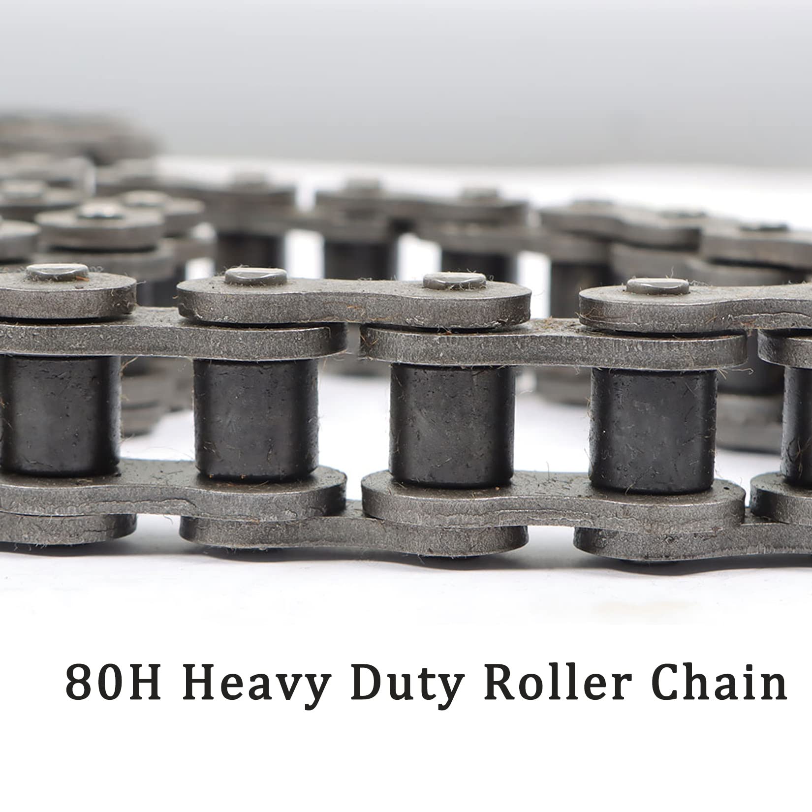 findmall 80H Heavy Duty Roller Chain 10 Feet with 1 Connecting Links, 120 Links, Carbon Steel