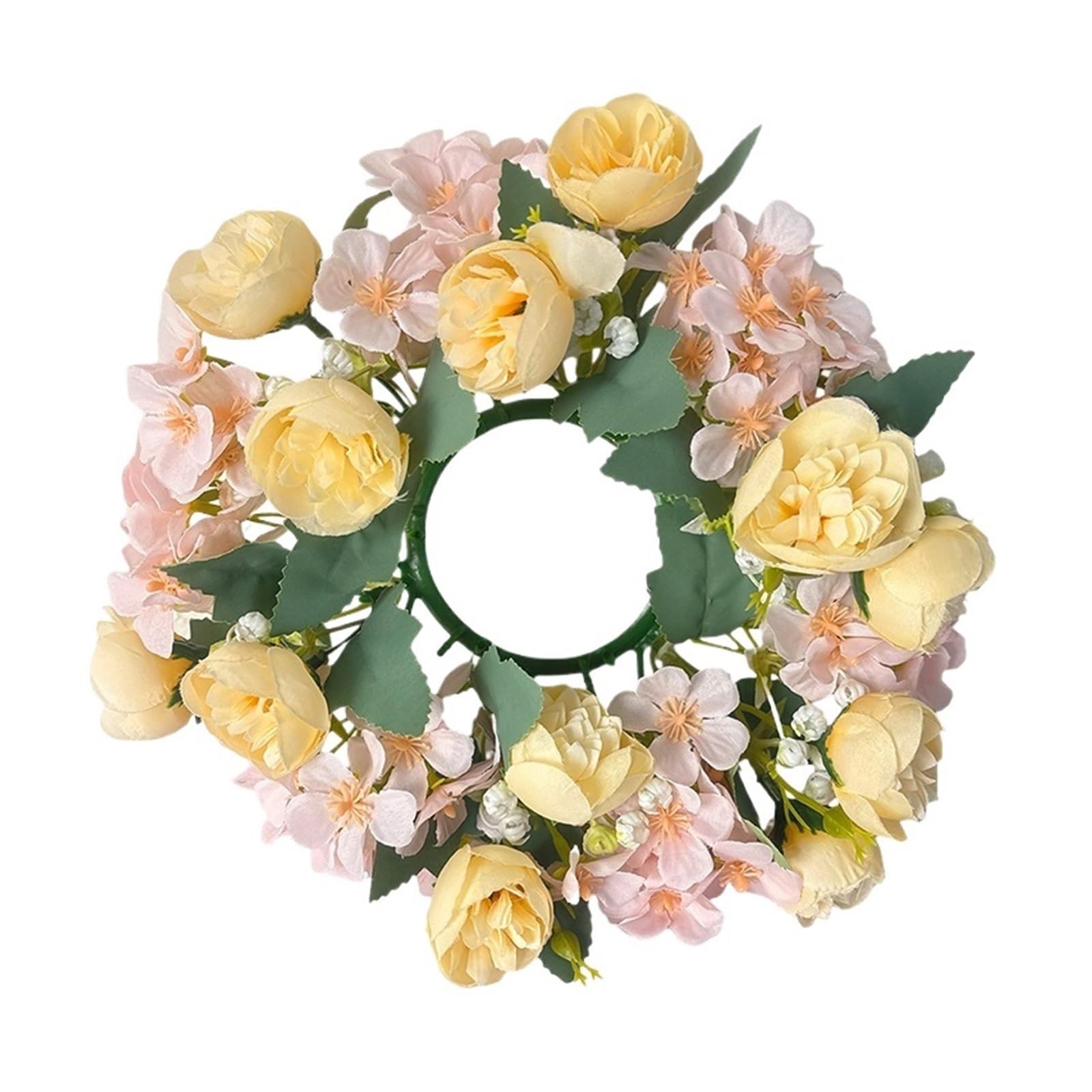 Casetlong 1pc Artificial Flowers Wreath Decoration Flower Row For Wedding Garland Home Front Door Decor DIY Day Decorations(Yellow)
