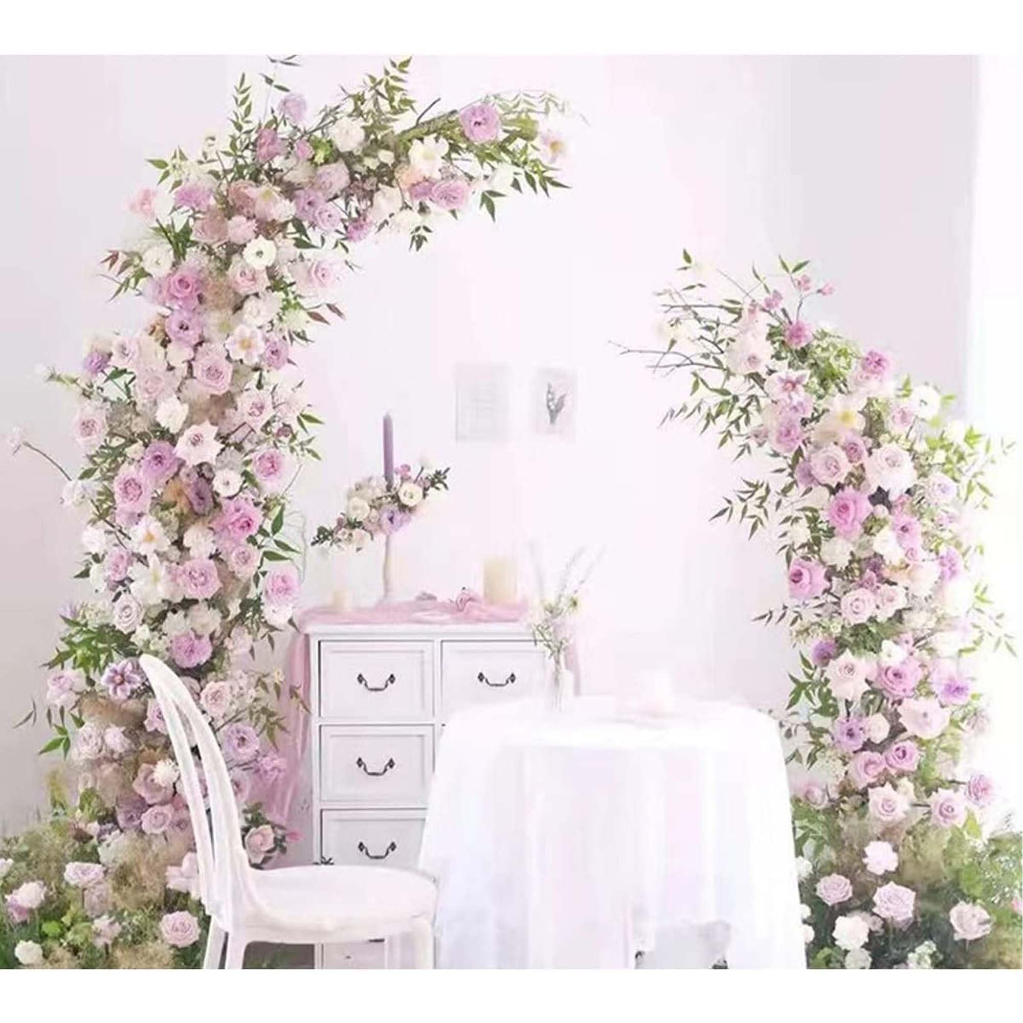 Moon Shape Garden Arch,Ceremony Wedding Arches Backdrop Stand Set,for Weddings Backdrop Party Event Decoration,3 Color/3 Size