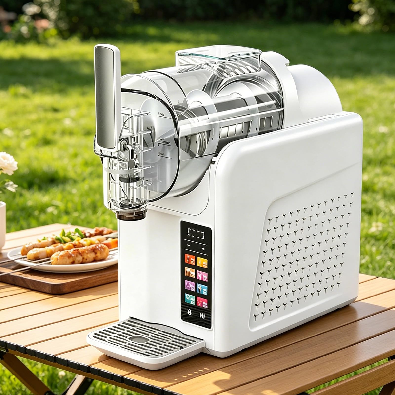 Máquina De Granizados, 2 L, para Bebidas Congeladas con Temperatura Ajustable, Pantalla LED, Autolimpieza, 7 En 1 para Helados, Frappés, Batidos Y Margaritas Congeladas. SingleBowl-White