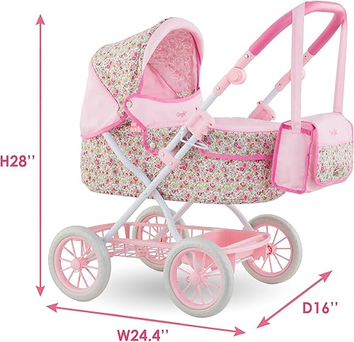 Miniatura 3 de Corolle Cochecito de muñeca de bebé para niñas, cochecito de bebé plegable de juguete para muñecas con diseño de carro, cochecito rosa