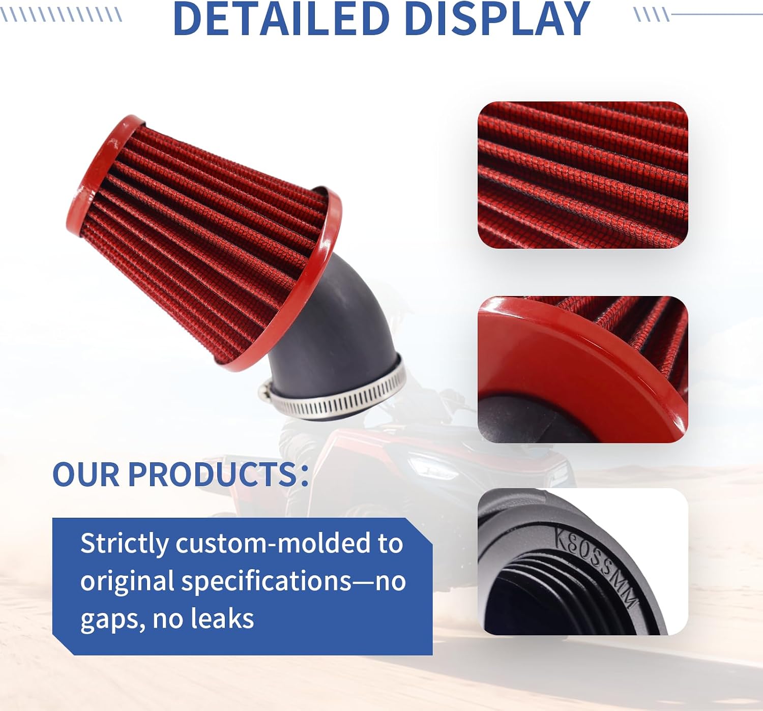 48mm Motorcycle POD Air Filter for GY6 Dirt Bike Mini Bike Pit Bike GY6 ATV SSR TTR AJS