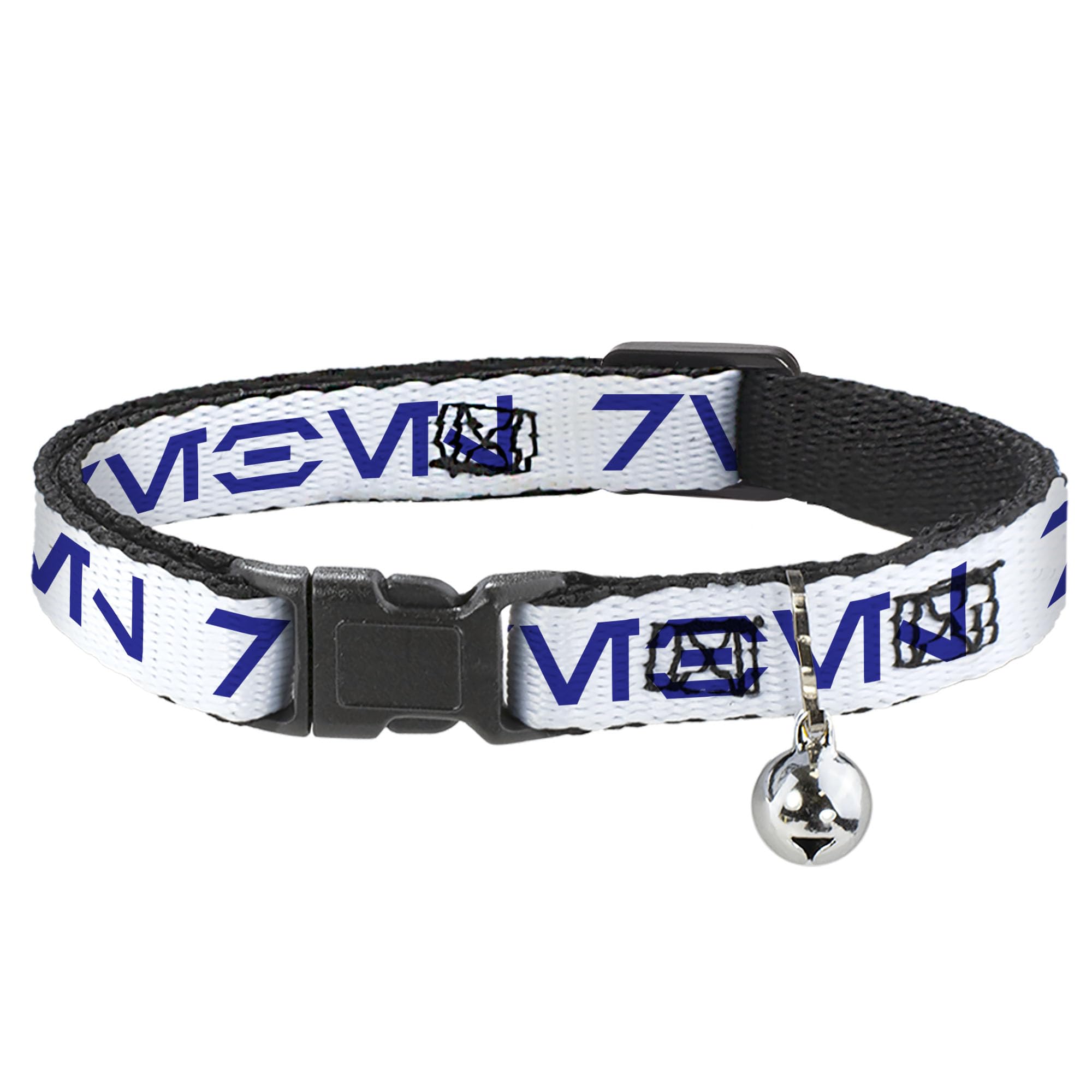 Collar de gato Star Wars Aurebesh Rebel blanco azul ajustable con cascabel