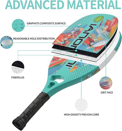 Miniatura 3 de Pádel de tenis de playa Raqueta de tenis de playa Fibra de carbono con núcleo de espuma de memoria EVA Palas de tenis