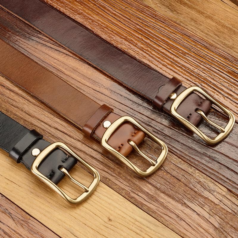 3.8cm Wide Men's Belt Solid Color Modern Handmade Cowhide Belt Men's Belt Men's Belt Retro Leather Old Belt for Men4