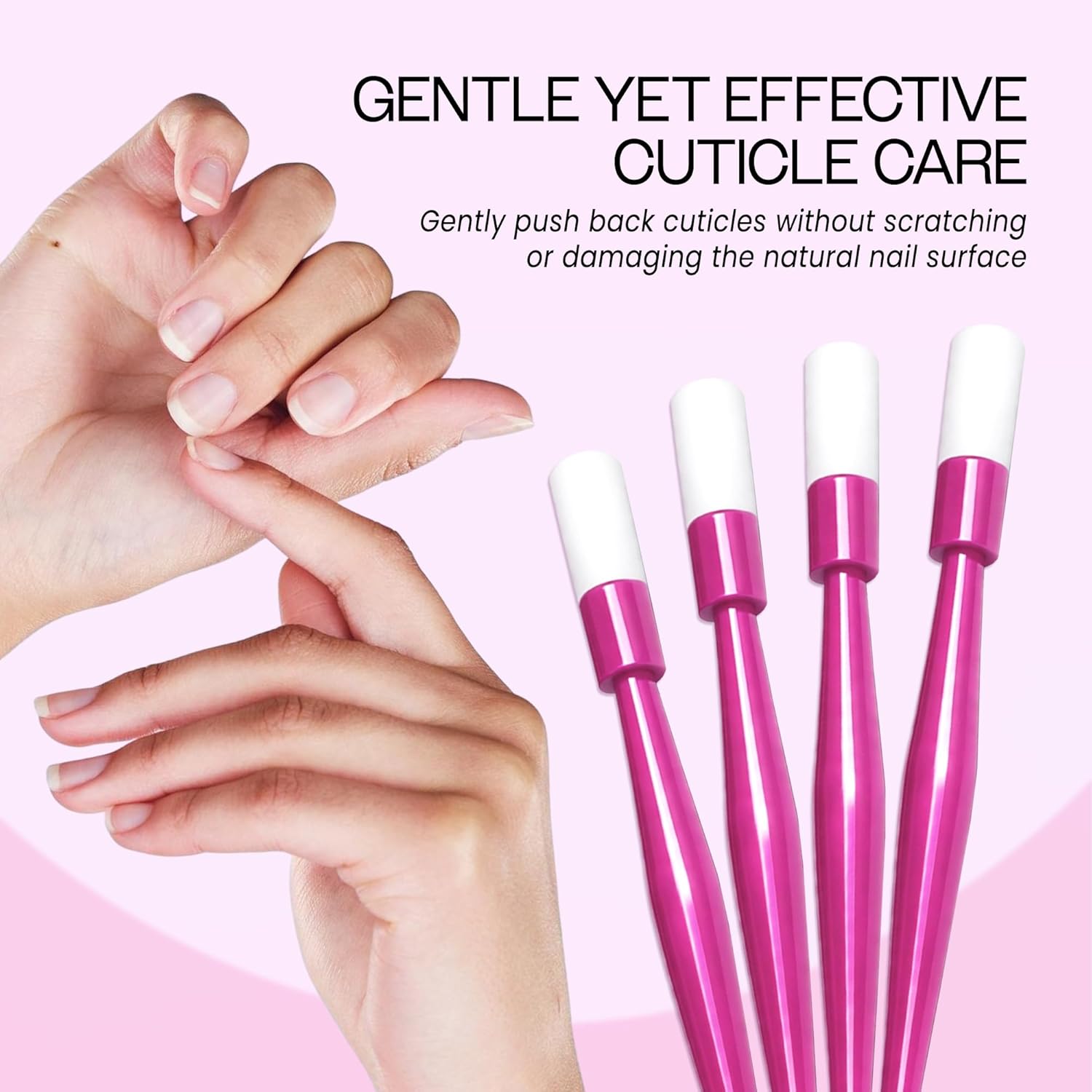 Pana® USA (10 Packs of 10pcs = 100 Pieces) Plastic Cuticle Pusher Hard Rubber Tipped Nail Art Tool Cleaner Remover