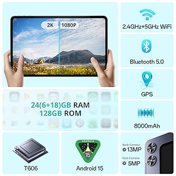 Android15 2K 24GB+128GB 90Hz 12インチ Amazon.com : Android Tablet 12 Inch with 24GB RAM 128GB ROM
