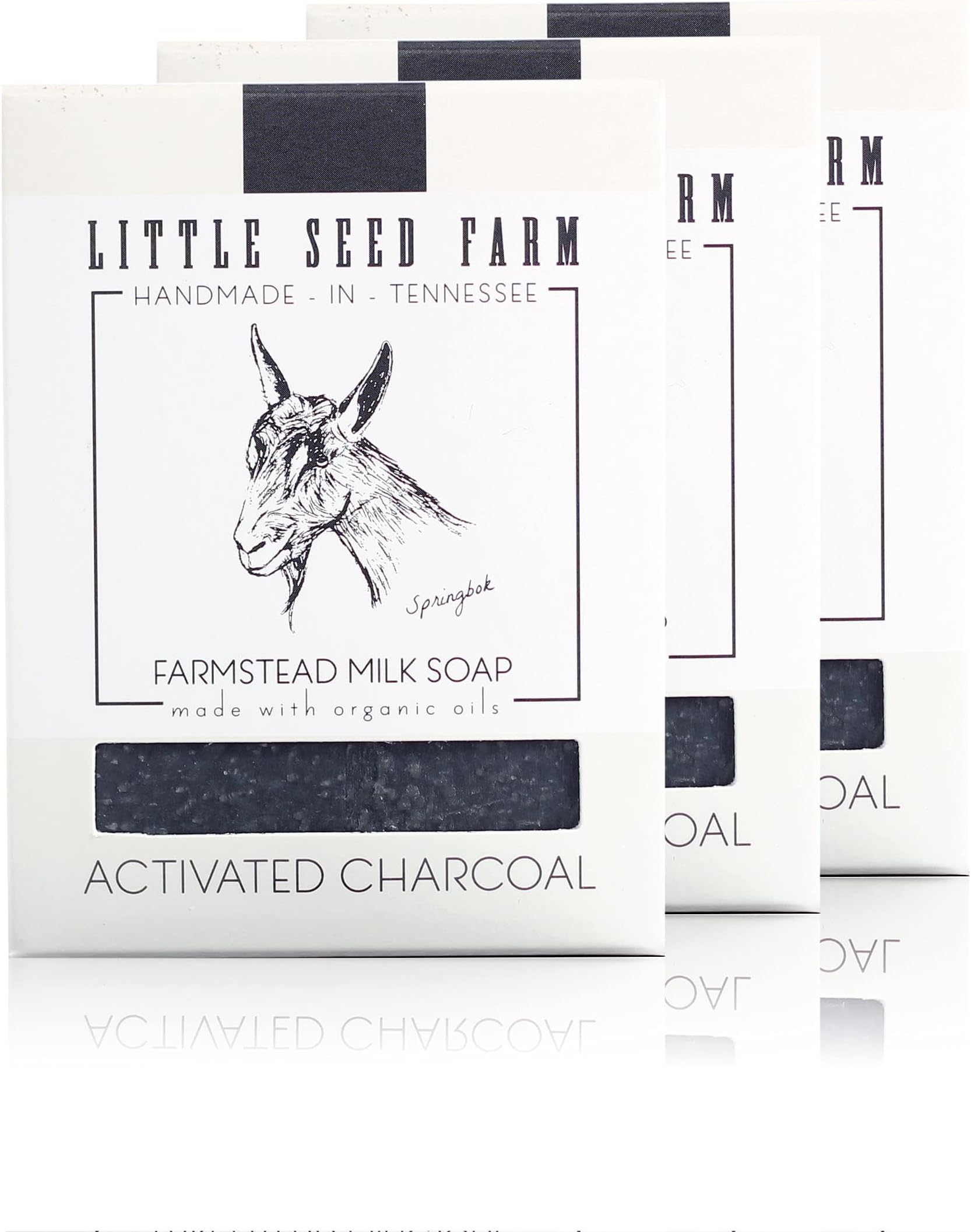 Organic Goat’s Milk Soap – 3 Pack of Activated Charcoal Facial and Body Bars – Handmade and Cruelty Free – Detoxifying and Deep Cleaning – Unscented for Sensitive Skin, Net Wt. 4.75oz