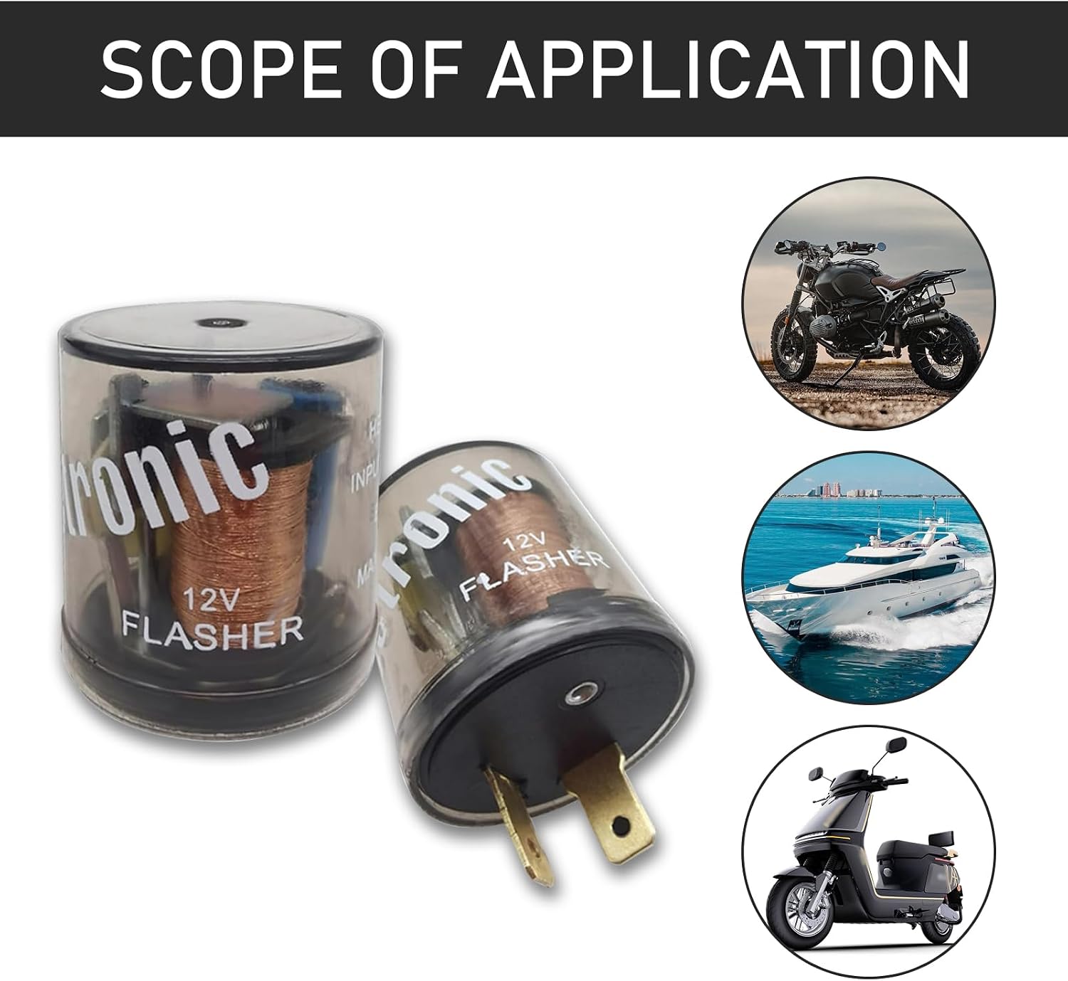 2 Pack 12V 2-Pin Electronic Relay Turn Signal Flasher Plug Three Prong Round Socket Kit Incandescent Bulbs Fast Flash Universal for Most Car Models