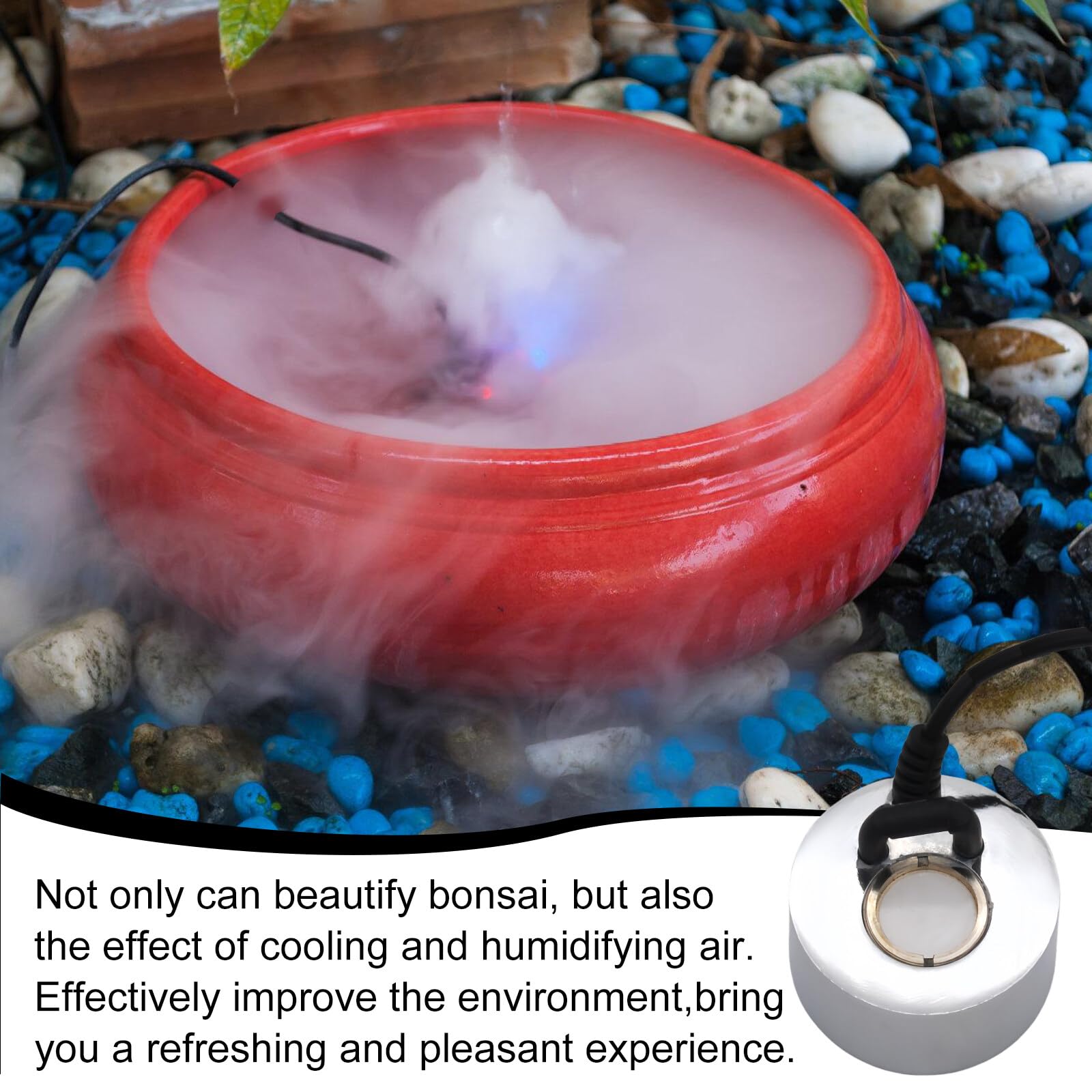 Piashow Ultraschall Vernebler Mit 12 LED Farben - Mini Nebelmaschine Für Teich & Deko