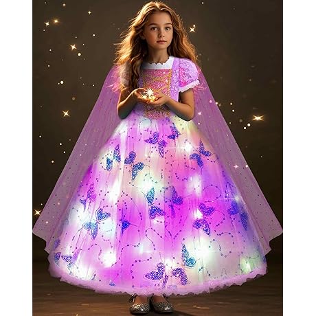 Mystical Princess Dress Adorned with Illuminating Lights