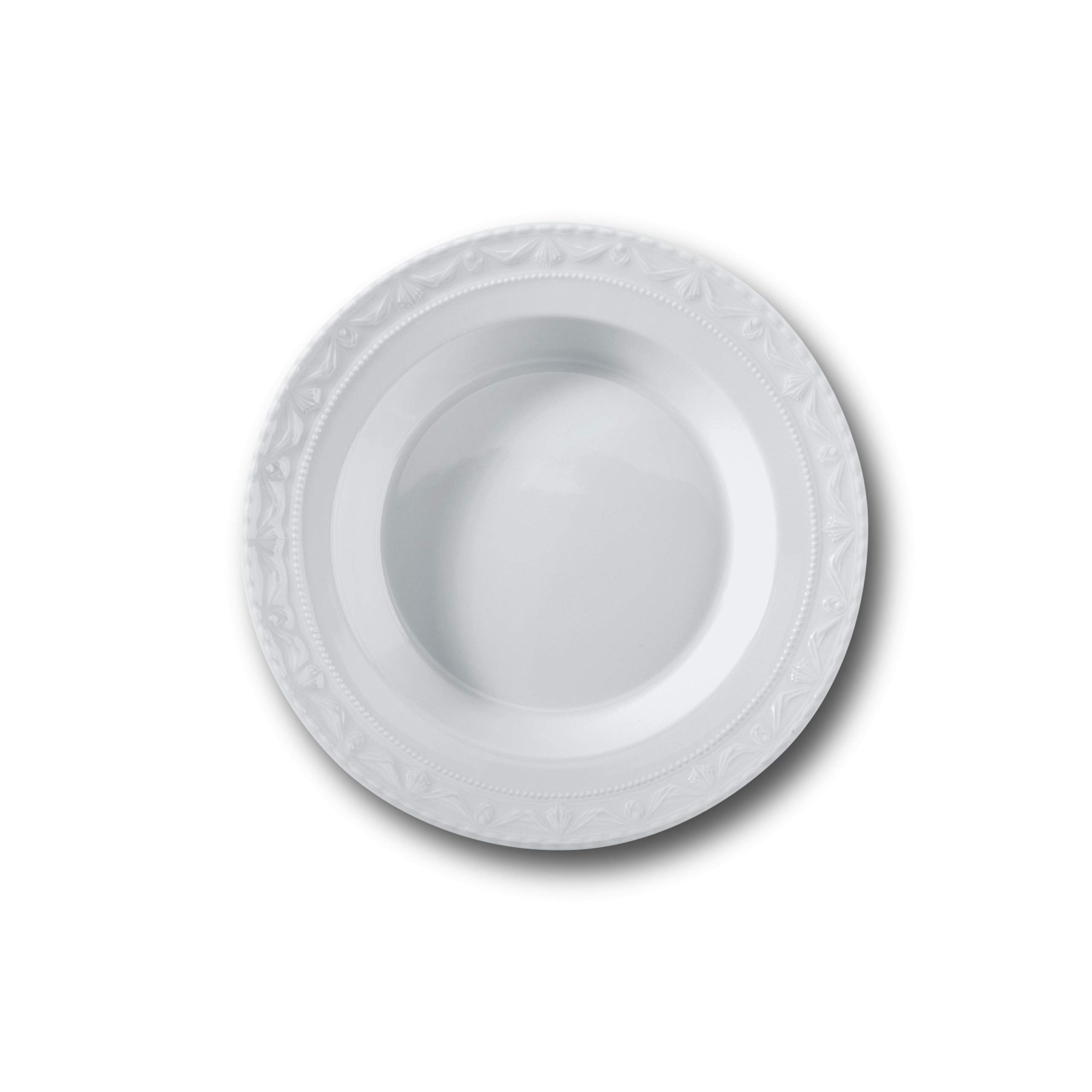 KPM Berlin Kurland zastawa stołowa dla 6 osób, z białej porcelany, 12-częściowy zestaw talerzy obiadowych i talerzy do zupy, ręcznie wykonana w pudełku prezentowym