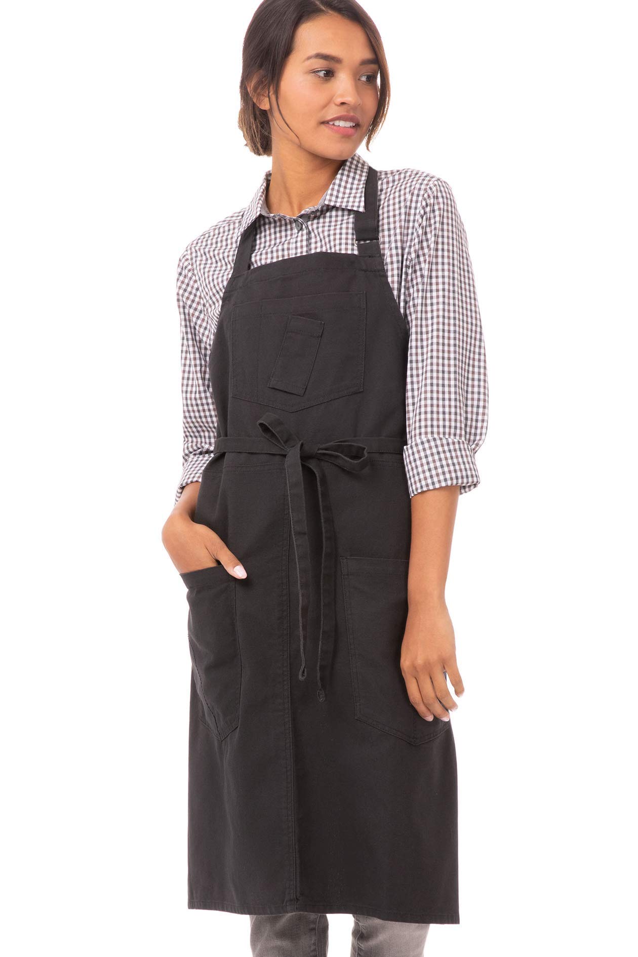 Chef Works Unisex Rockford Bib Apron, Steel Grey, One Size