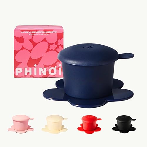 Miniatura 14 de PHINOI - Gotero de café vietnamita, filtro Phin vietnamita, cafetera de una sola taza de 1 a 2 tazas con diseño de flores, filtro de café Rojo y
