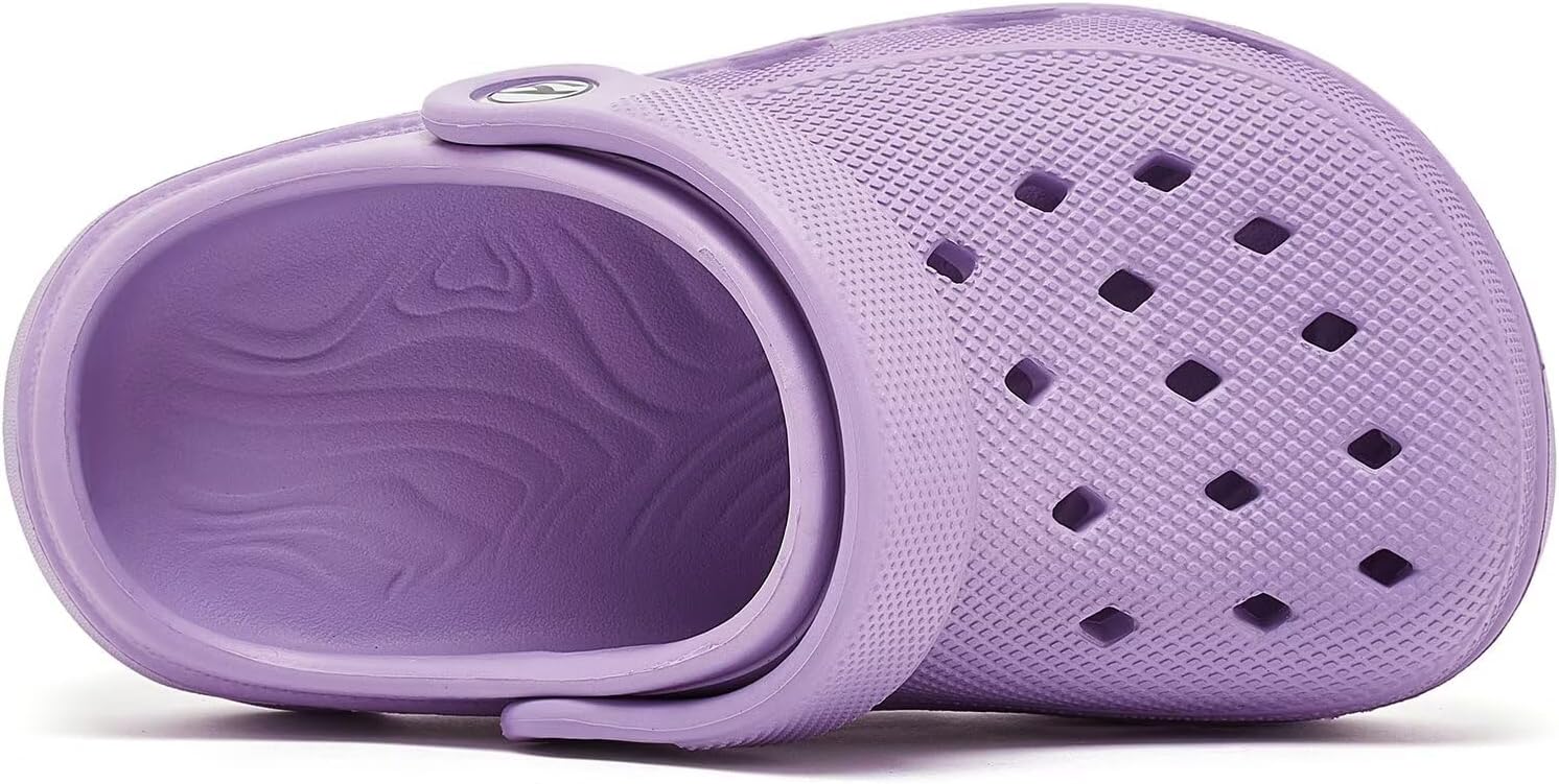 HOBIBEAR Kids Garden Clogs Toddler Sandals for Boys Girls Slipper Beach Water Shoes Slip on (Toddler/Little/Big Kids) Light Purple 9 Toddler image 3 of 6 B0DJ6P1QL8
