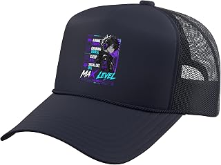 Anime Gaming Max Level Funny Kawaii Otaku Gamer Men Teen Boy Trucker Hat with Adjustable Mesh Back