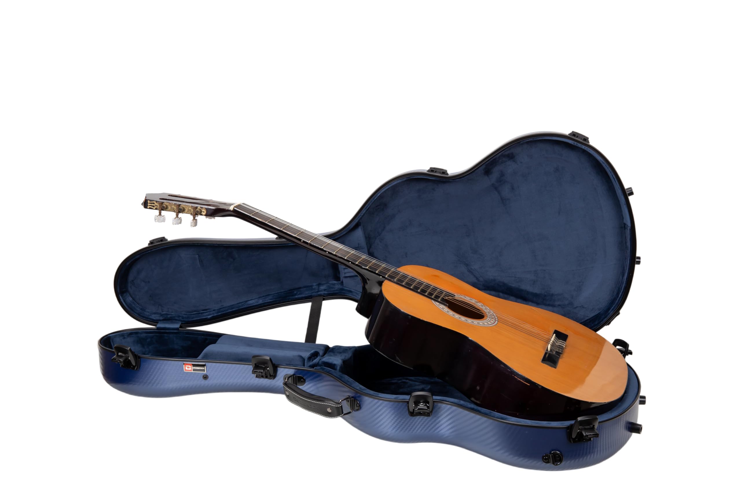 Crossrock Poly Carbon pasuje do gitar klasycznych 4/4, etui odporne na zarysowania w kolorze niebieskim (CRF4020CBL)