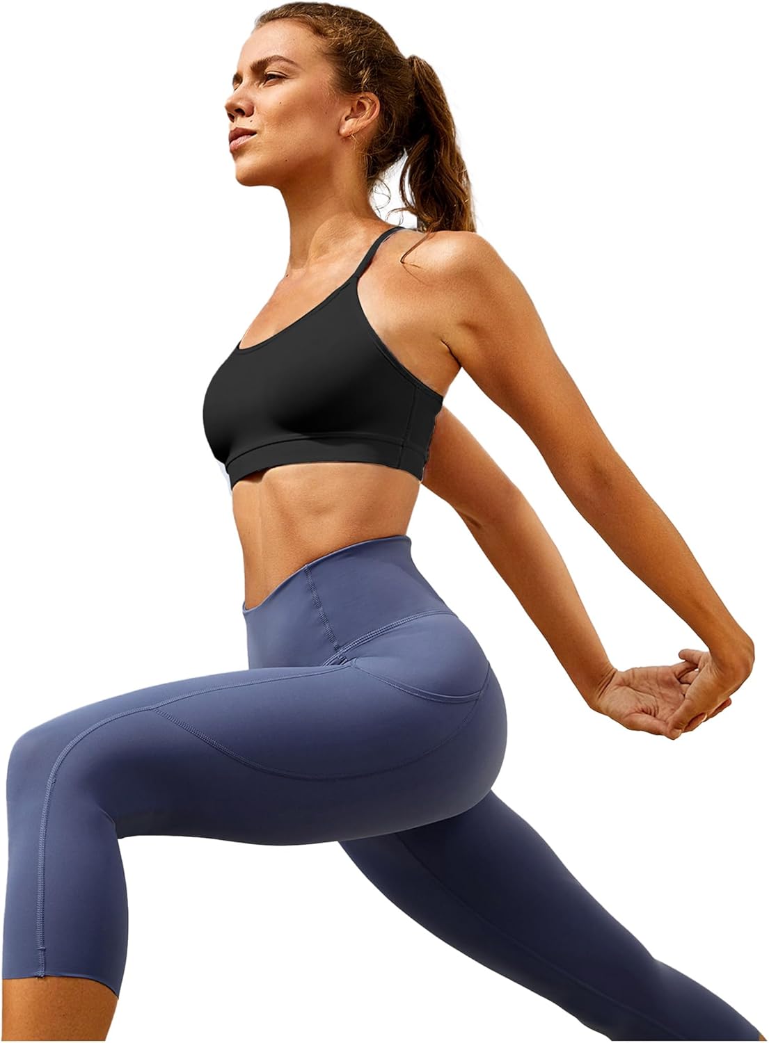 Buauty 2 Packs Y Back Sports Bra for Women, Low Impact Padded Racerback Spaghetti Strap Bras, Workout Yoga Tops - Image 6