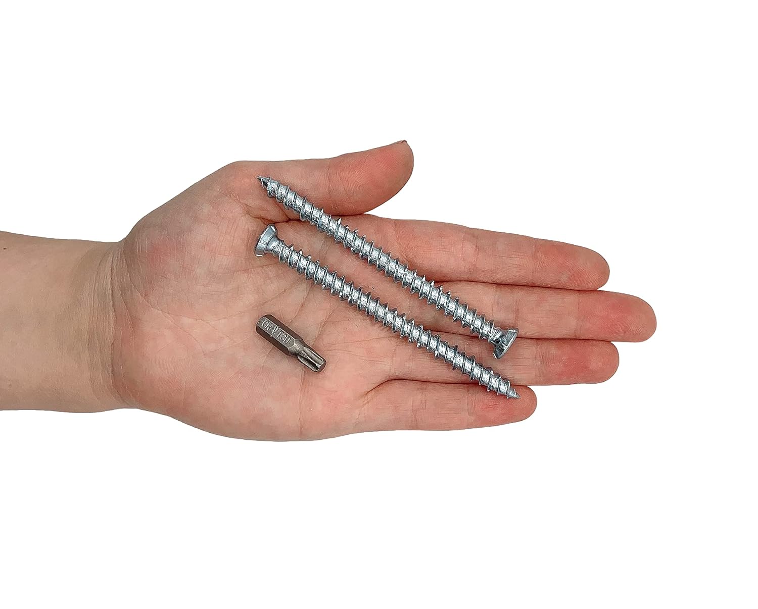 (Pack of 100 pcs) Zinc Plated Steel 7.5 x 92 mm Concrete Frame Screws, Wood Screws, Torx Head