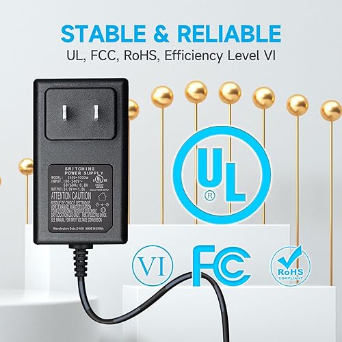 Miniatura 3 de Adaptador de fuente de alimentación de 24 V, 1 A, 5 pies de largo, CA 100V-240V 60Hz50Hz a CC 24V 1A1000mA 24W 0.217 in x 0.083 in, cargador de