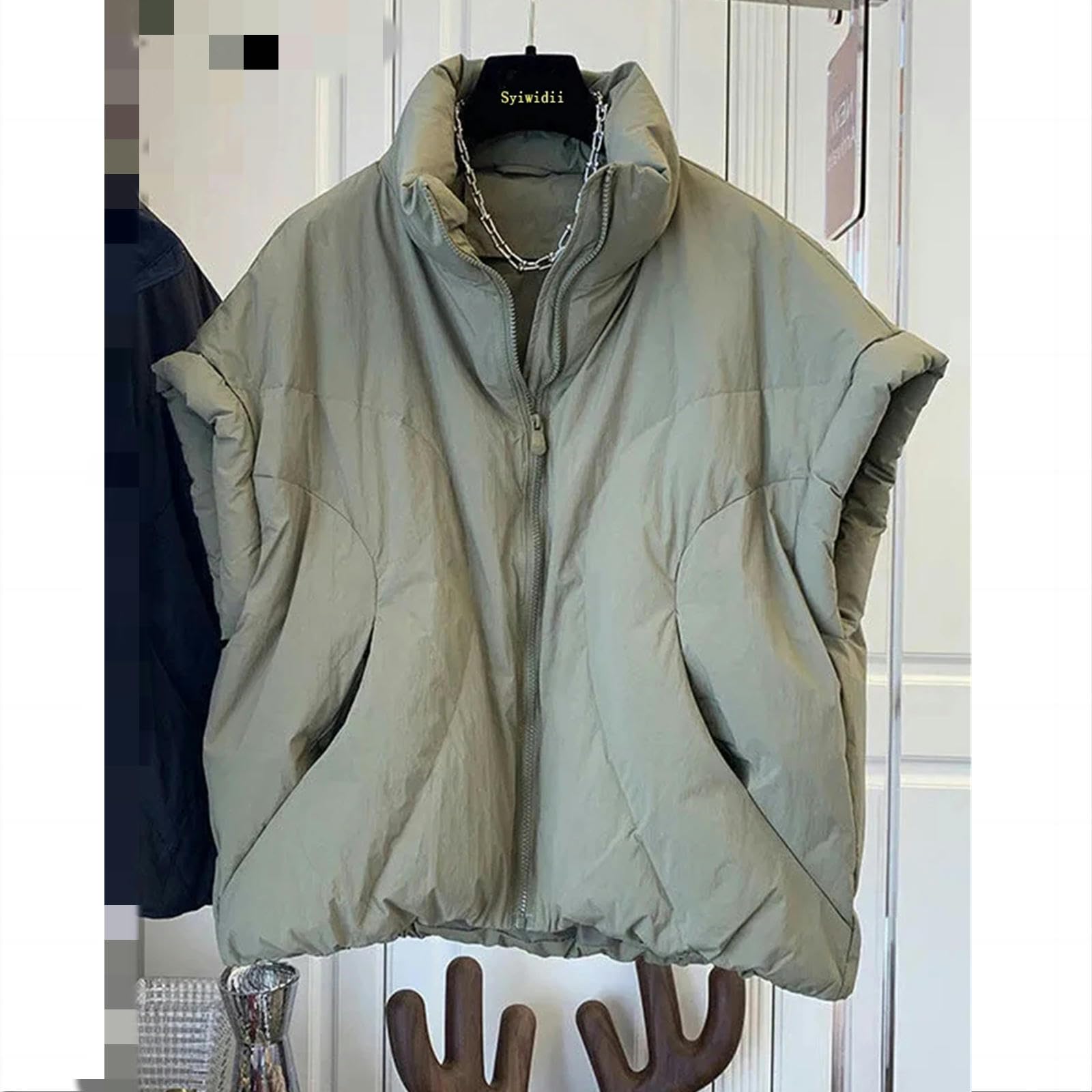 MdybF Chaleco Mujer Chaleco Chaqueta Sin Mangas Para Mujeres Otoño E Invierno Mujeres Grandes, Relajadas, Casuales, Cálidas