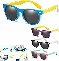 Óculos de Sol Infantil Unisex Proteção 100% UVA/UVB Lentes Polarizadas. Super Resistênte e Flexível, Não Quebra