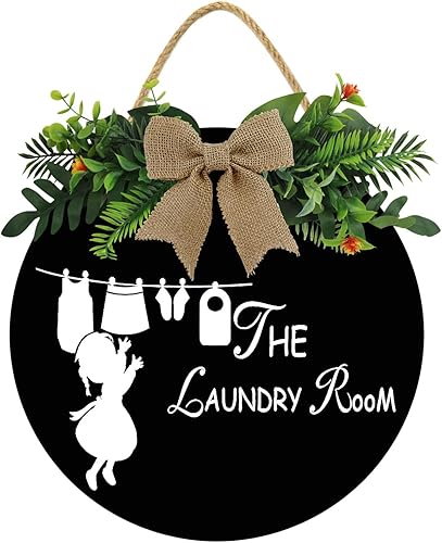 Letrero decorativo de pared vintage para cuarto de servicio, decoración del hogar, familia, lema inspirador para lavandería, baño y hogar, 12 x 12