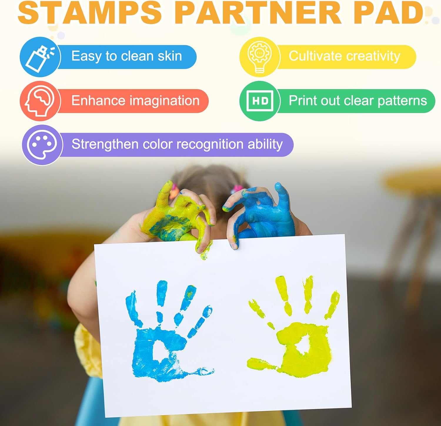 MECCANIXITY 2Pcs Large Coffee Ink Pad, 3.9x4.7 Inch Washable Stamp Pad for Hand Footprint, Rubber Stamps, Scrapbooking, Art Crafts Making