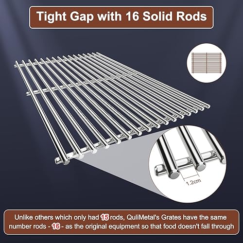 Miniatura 7 de QuliMetal Parrilla de hierro fundido 7658 y rejillas de cocción 7639 para parrillas Weber Spirit 300 y GS4 Spirit II serie 300