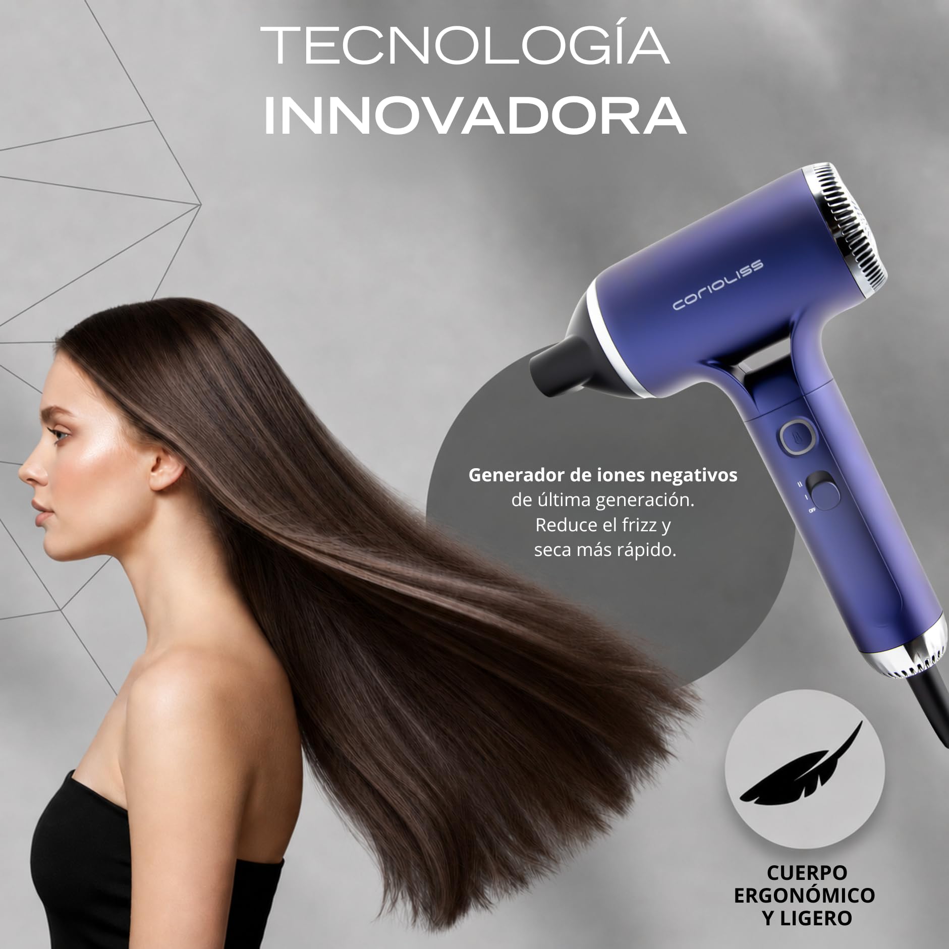 Corioliss Breeze Secador de Pelo de Viaje 1350W BLDC Iónico Profesional