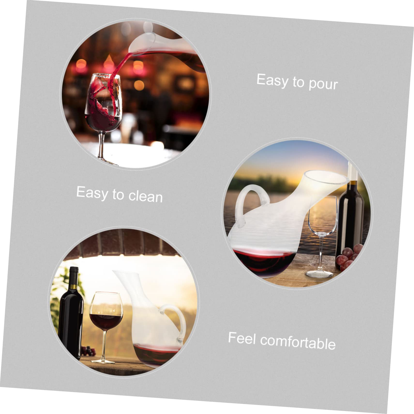 Decanter Vino in Vetro Trasparente con Ergonomico Versatore per Ristoranti Bar e Casa Facile da per Esaltare Gusto del Vino