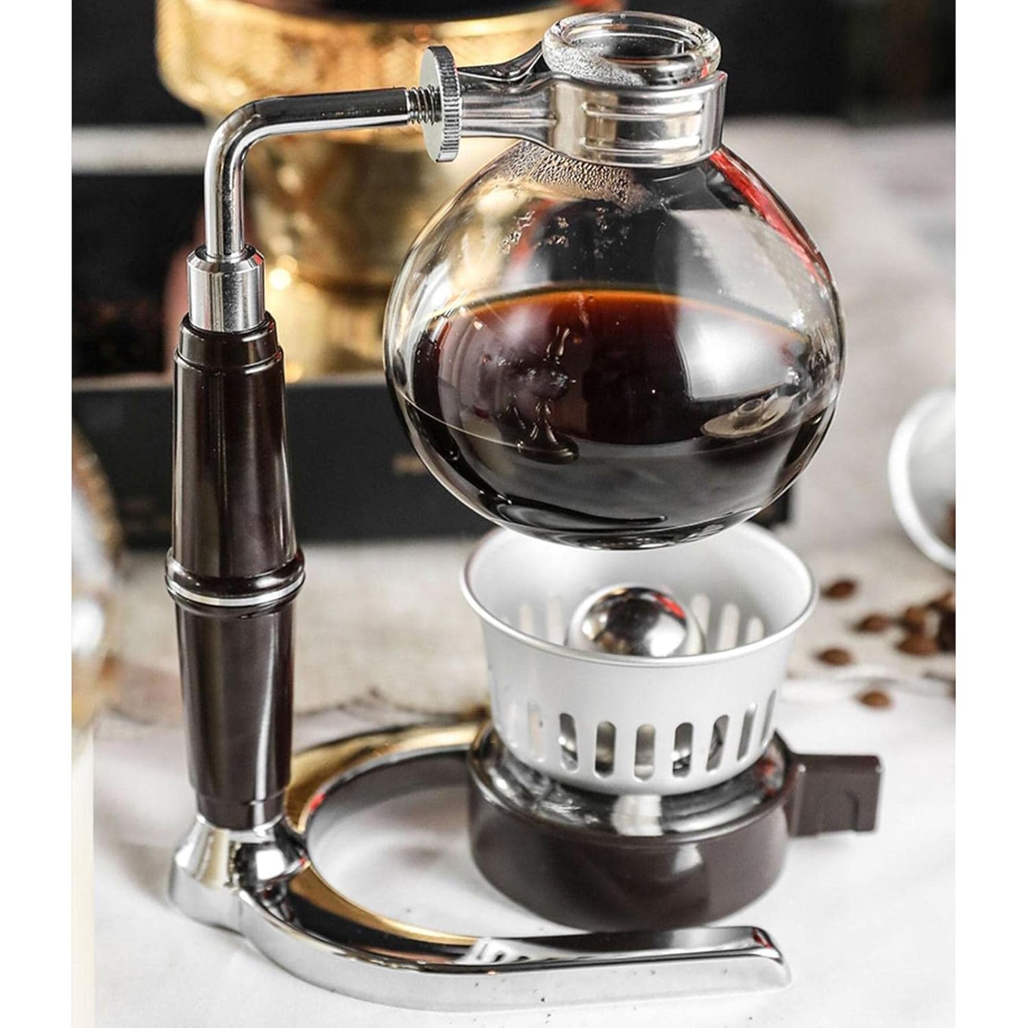 ACRA Glass Type Siphon Coffee Maker Household Siphon Pot for Bar
