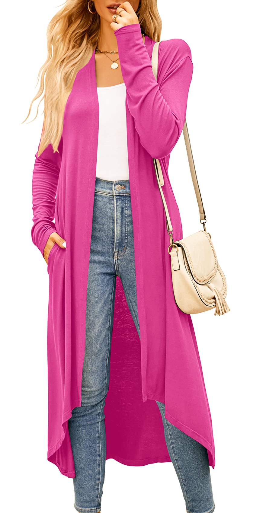 Newchoice Womens Long Cardigan Lightweight Long Sleeve Cardigan Duster